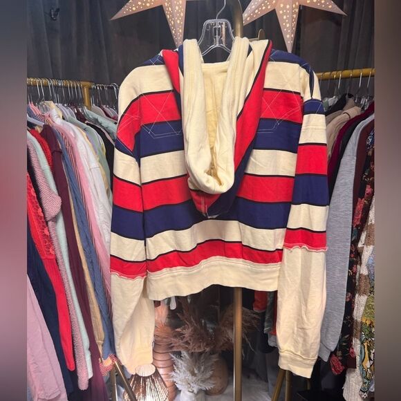 Free People We the Free Ry Zip Through Hoodie in Americana Combo NWOT - Picture 5 of 6